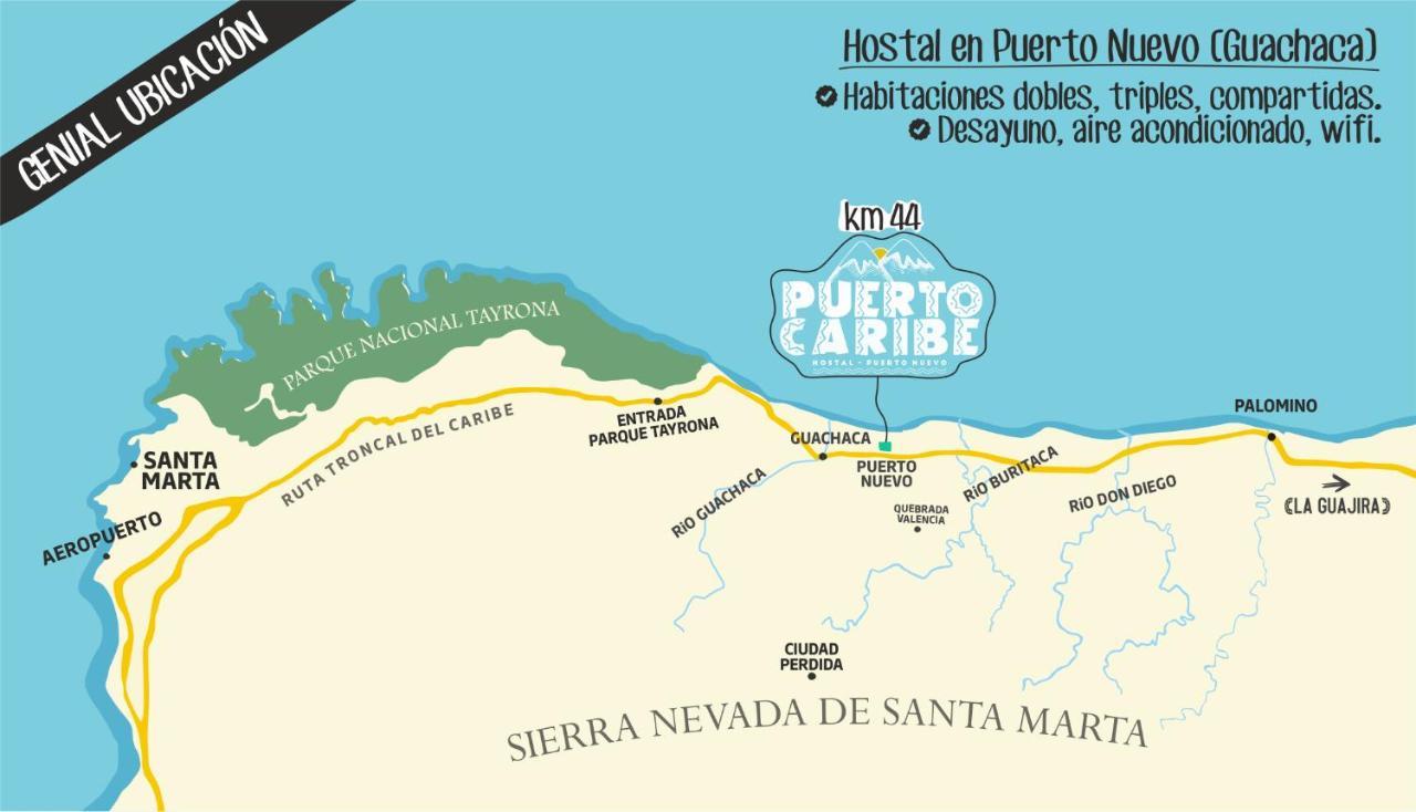 Puerto Caribe Hostal Guachaca Exteriör bild